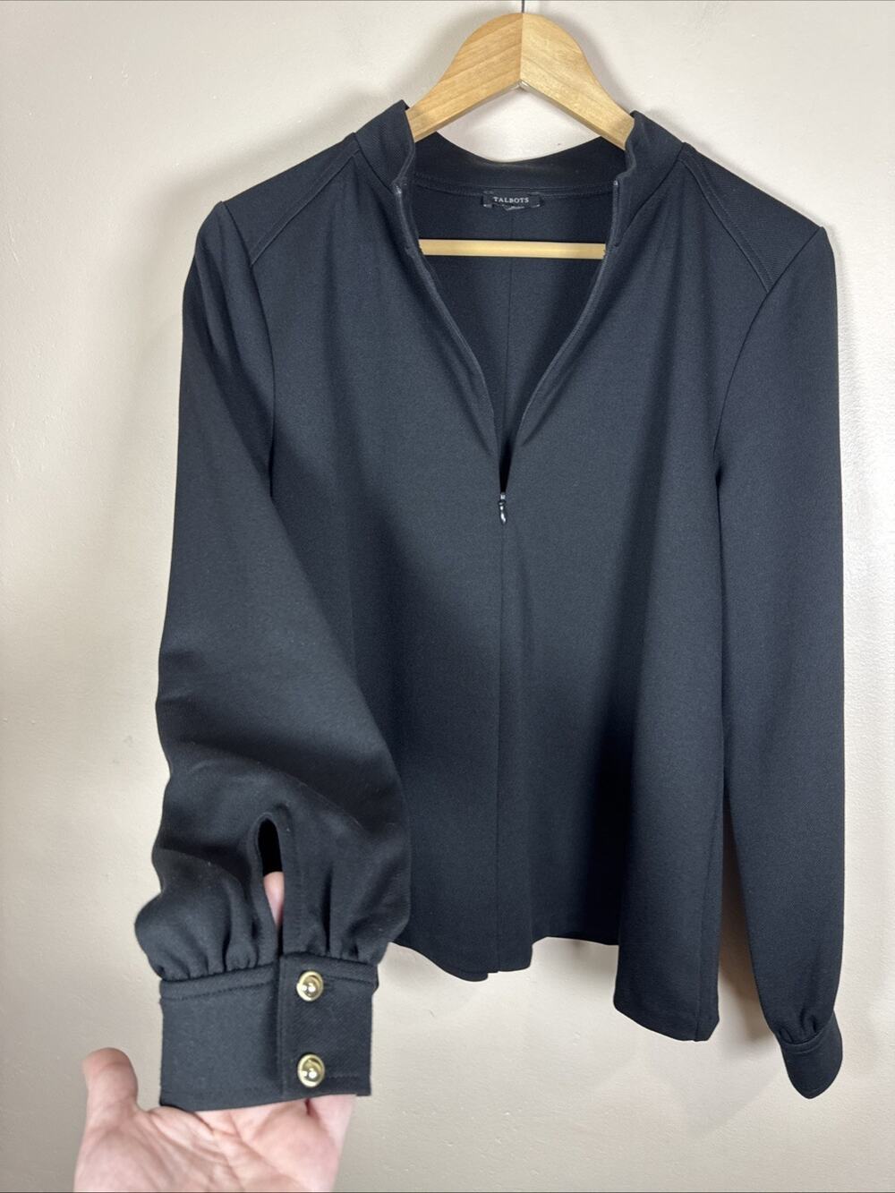 Talbots Womens Sweater Pullover Quarter Zip Preppy Career Office Business M